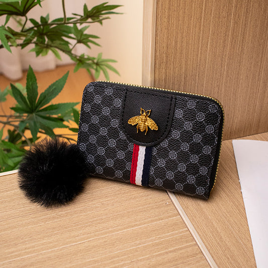 BLACK Stylish Printed PU Wallet