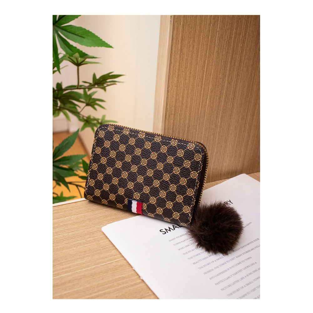 BROWN Stylish Printed PU Wallet