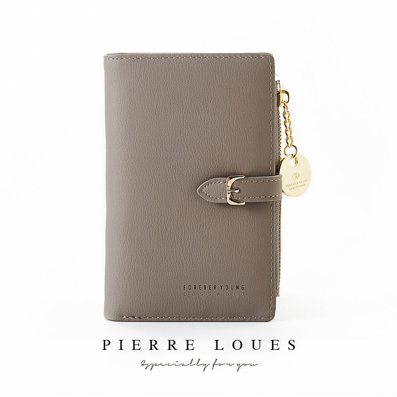 Compact Double-Fold PU Leather Wallet