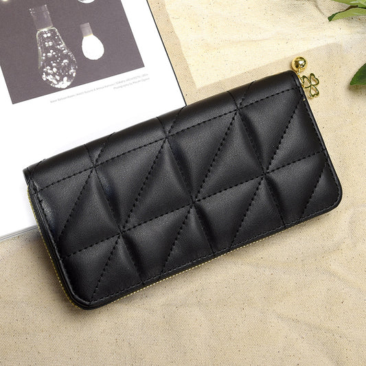 LB02853 W Unisex Geometric Patterned Zip-Around Wallet