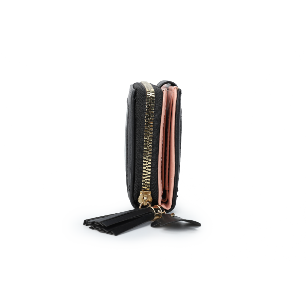 Tassel Accent Compact Wallet -BLACK