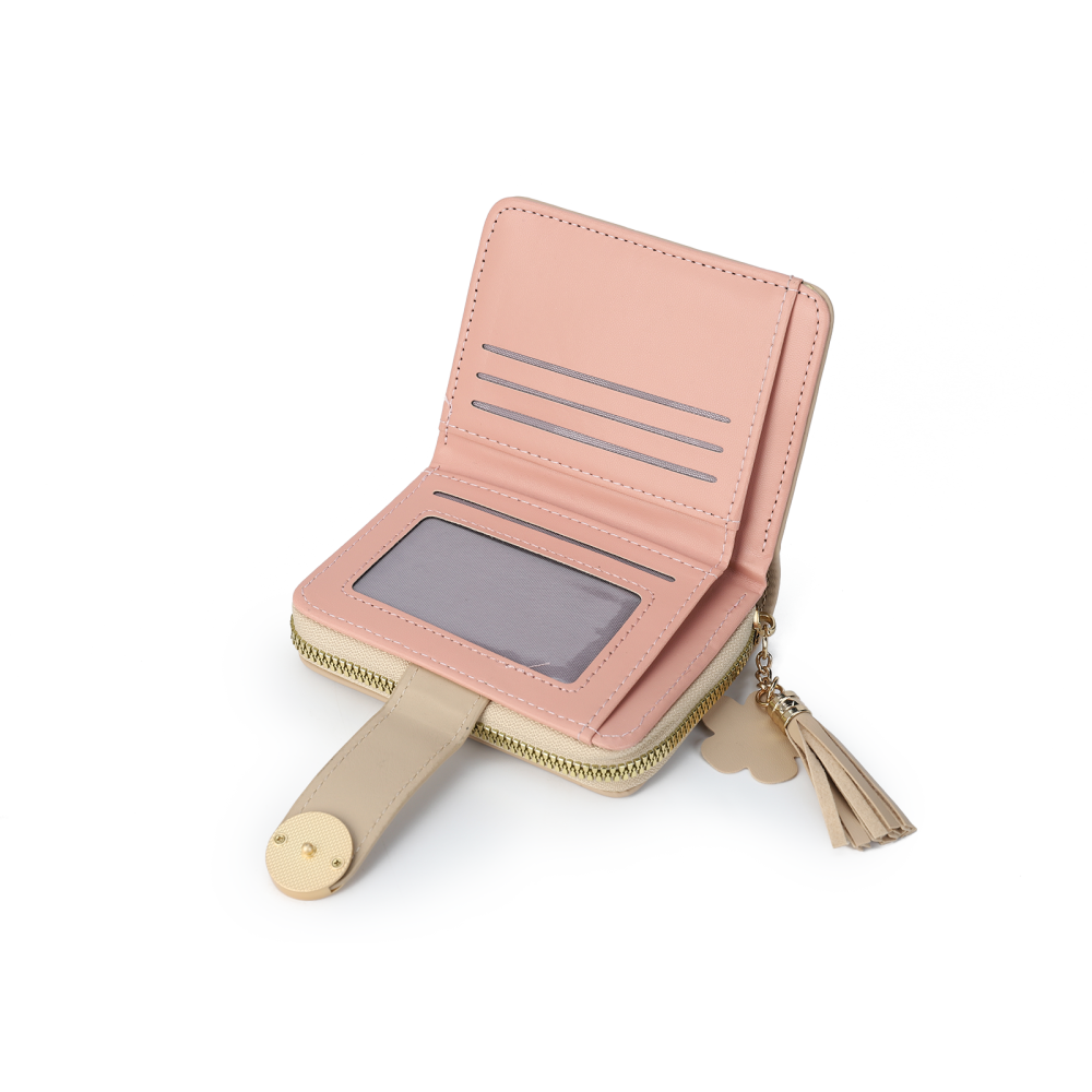 Tassel Accent Compact Wallet -KHAKI