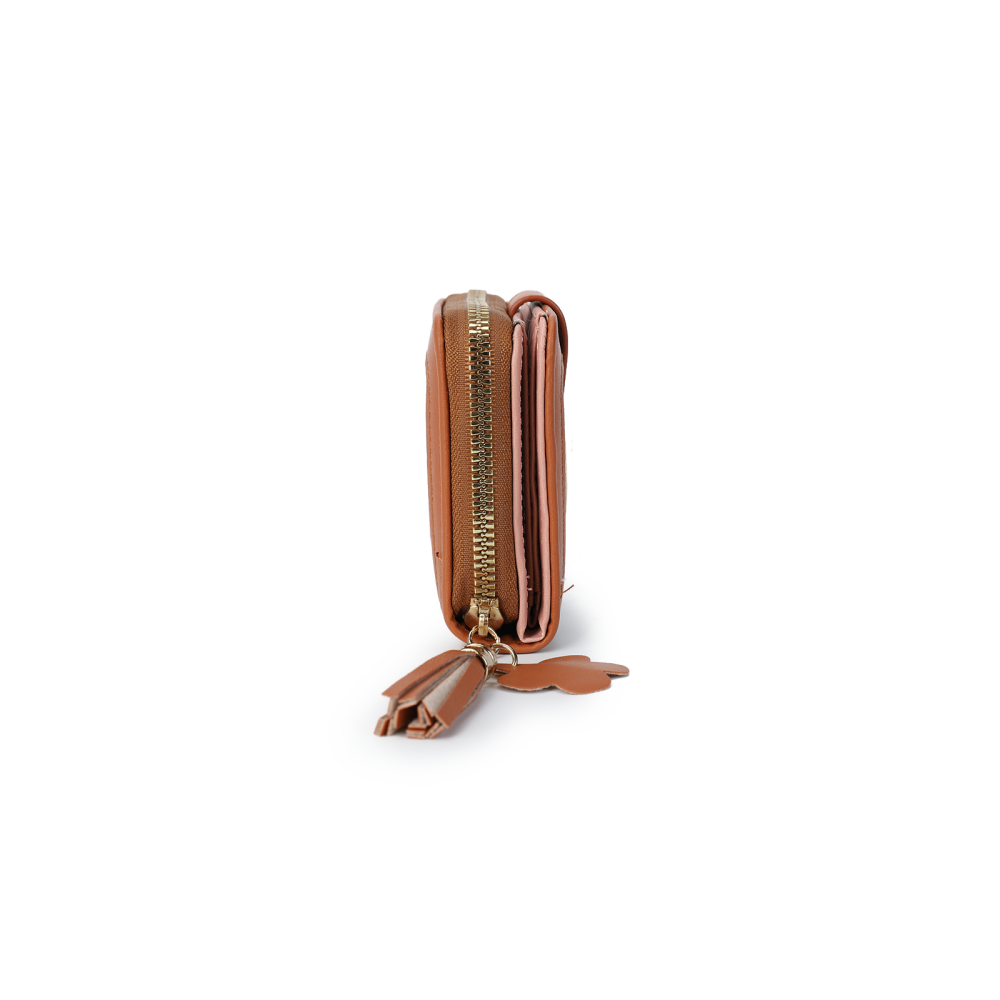 Tassel Accent Compact Wallet -Brown