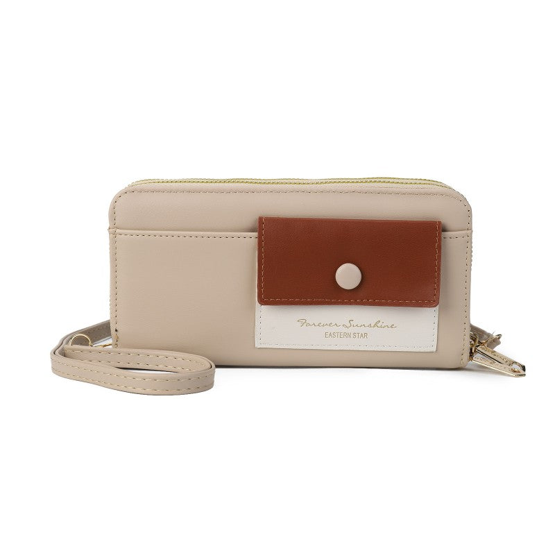 Forever Sunshine Multi-Compartment Crossbody Purse -BEIGE