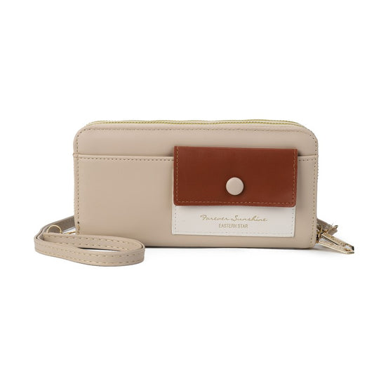 Forever Sunshine Multi-Compartment Crossbody Purse -BEIGE