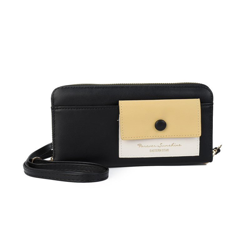 Forever Sunshine Multi-Compartment Crossbody Purse -BLACK