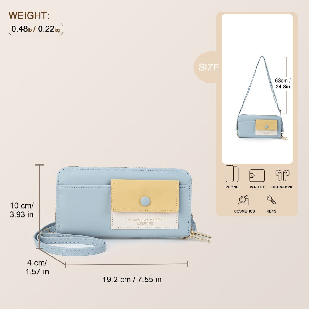 Forever Sunshine Multi-Compartment Crossbody Purse -BLUE