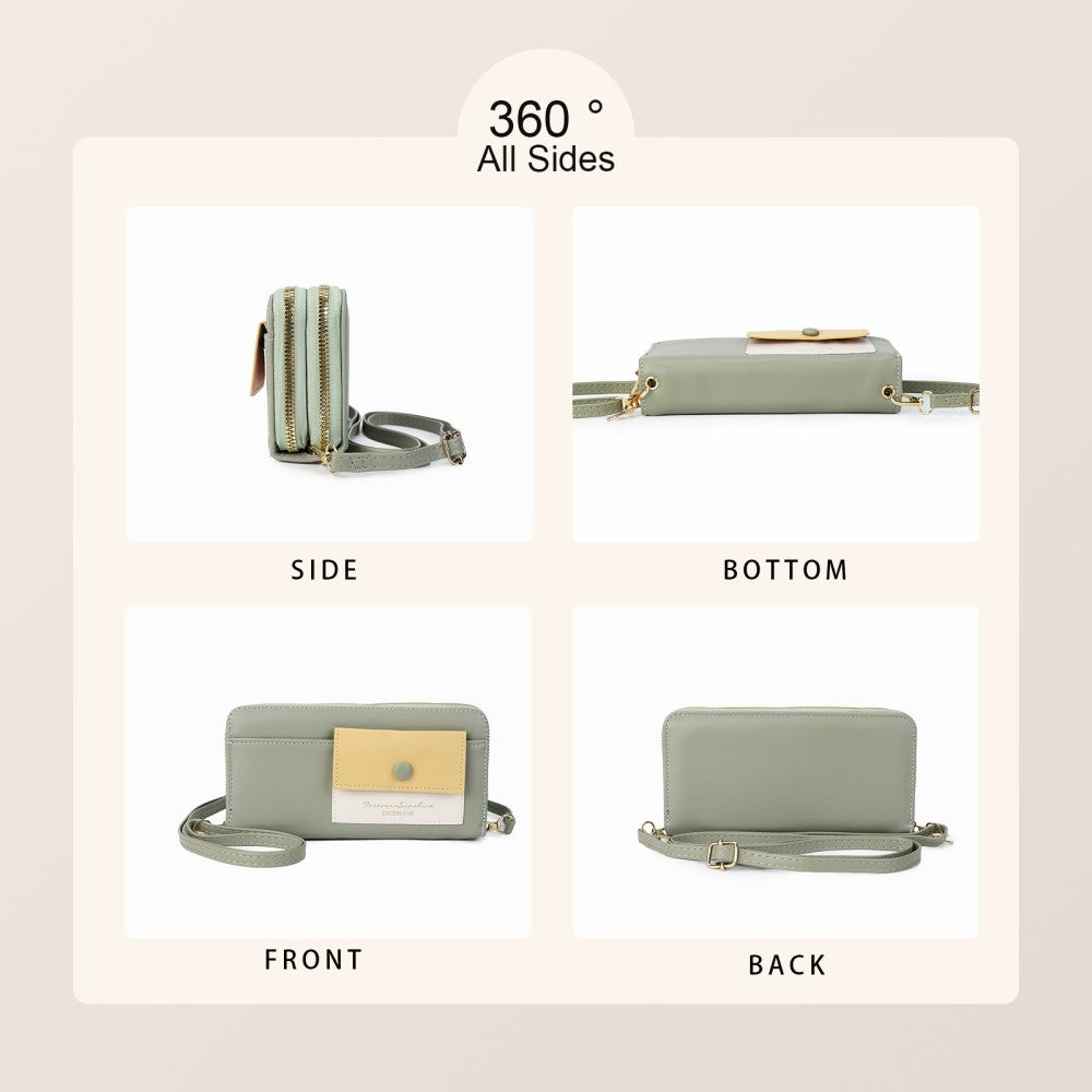 Forever Sunshine Multi-Compartment Crossbody Purse -GREEN