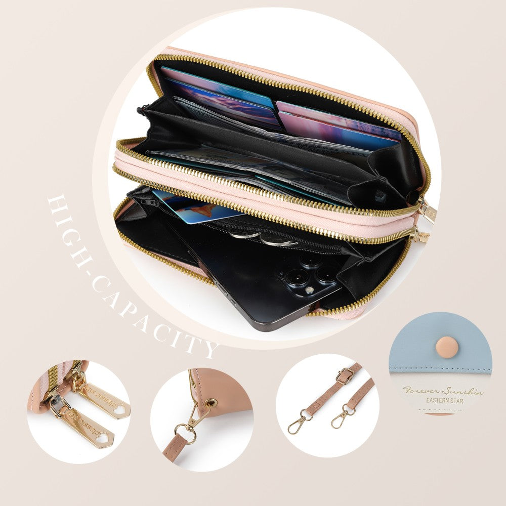 Forever Sunshine Multi-Compartment Crossbody Purse-PINK