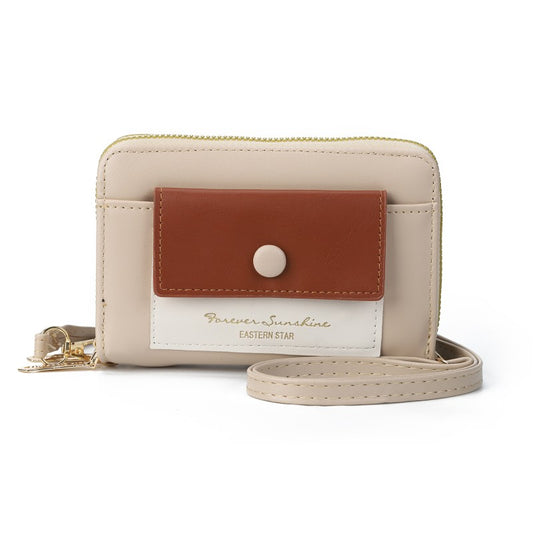 Forever Sunshine Compact Crossbody Purse -BEIGE