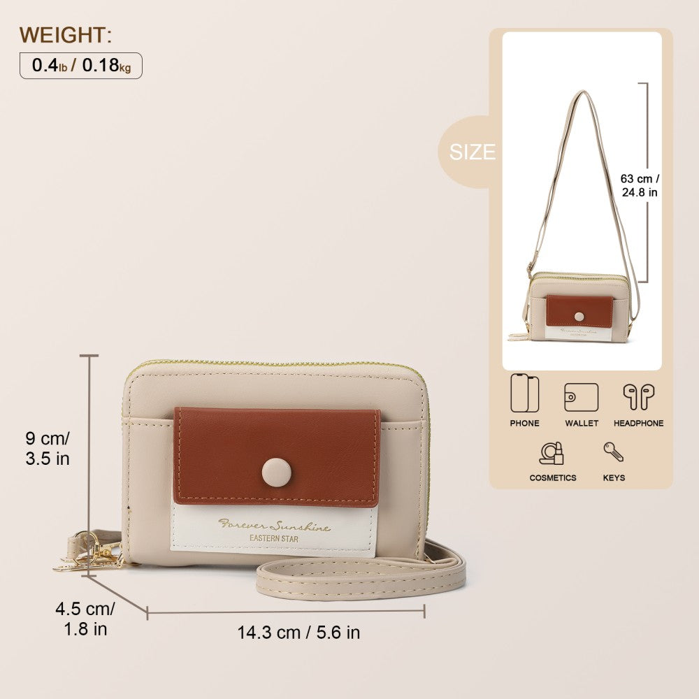 Forever Sunshine Compact Crossbody Purse -BEIGE