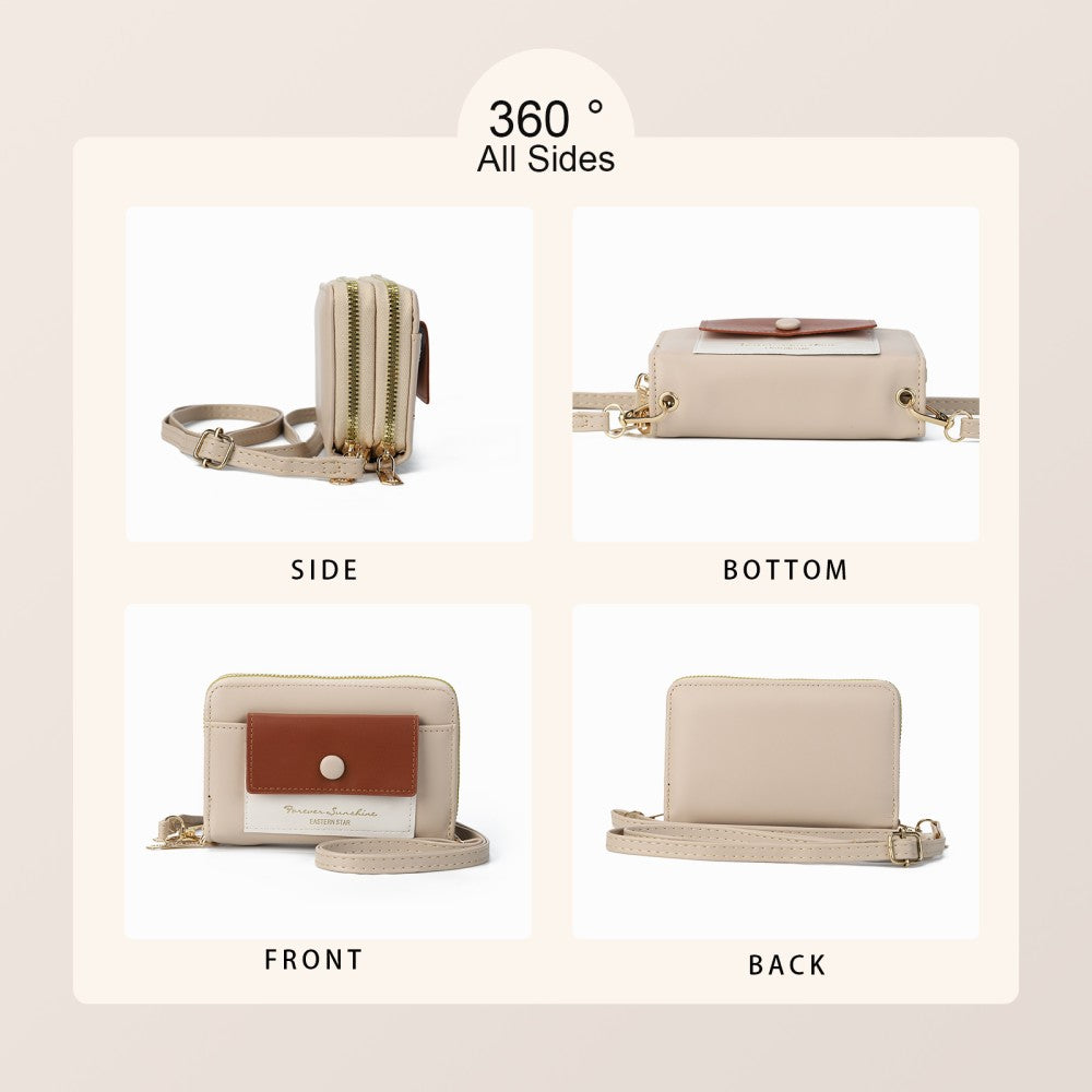 Forever Sunshine Compact Crossbody Purse -BEIGE