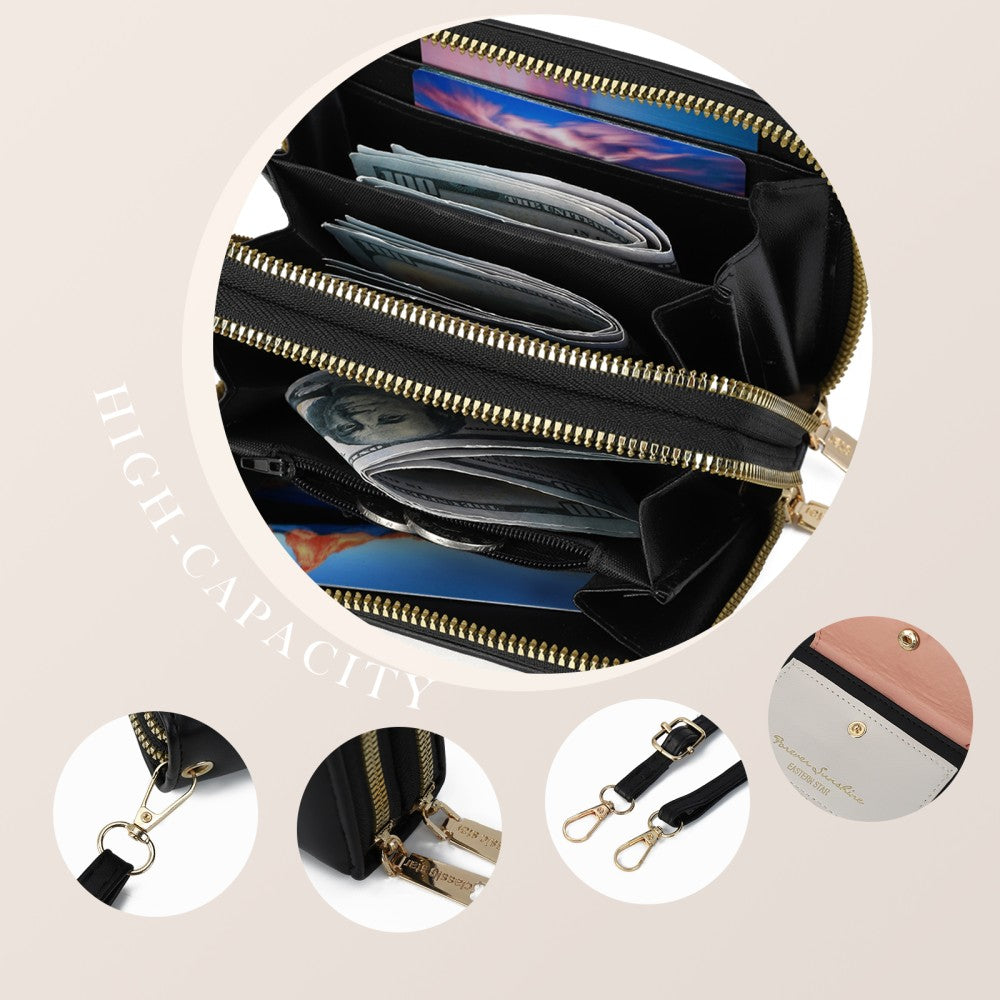 Forever Sunshine Compact Crossbody Purse - BLACK