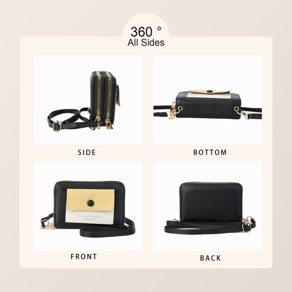 Forever Sunshine Compact Crossbody Purse - BLACK