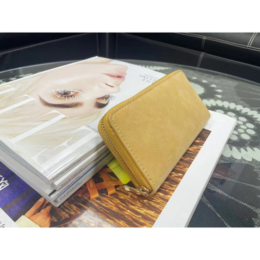 Classic Zip-Around Beige Wallet