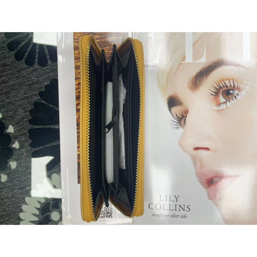 Classic Zip-Around Beige Wallet