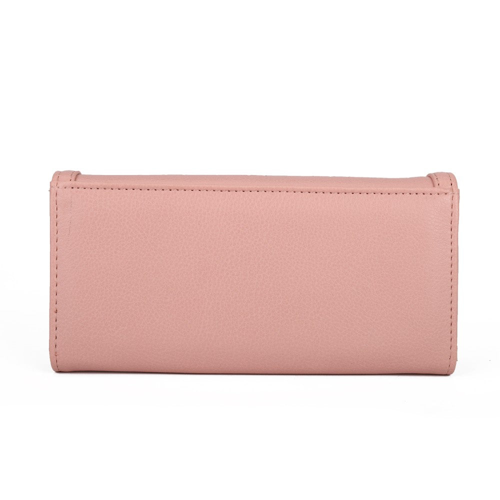 Elegant PU Leather Wallet Purse with Cut out Design – Multi-Function Clutch with Compartments