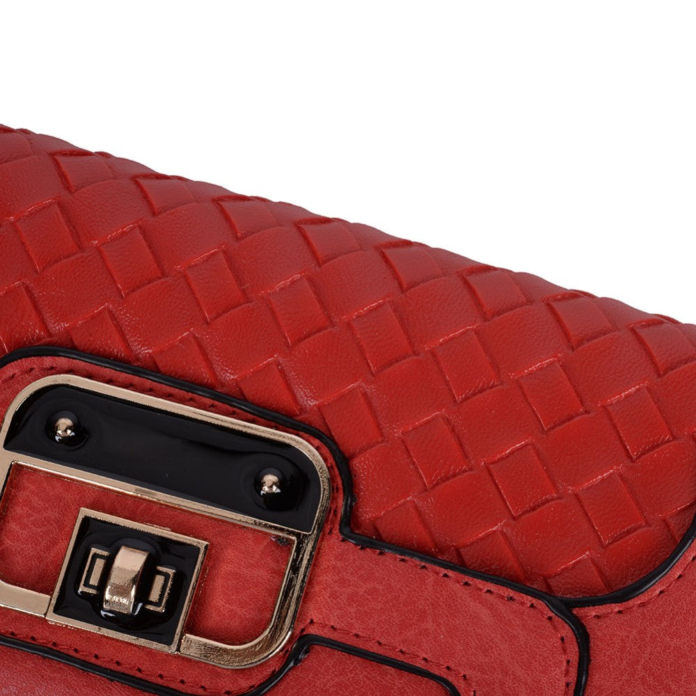 PU Leather Wallet Purse with Woven Design – Stylish Organizer with Compartments. (No BOX)