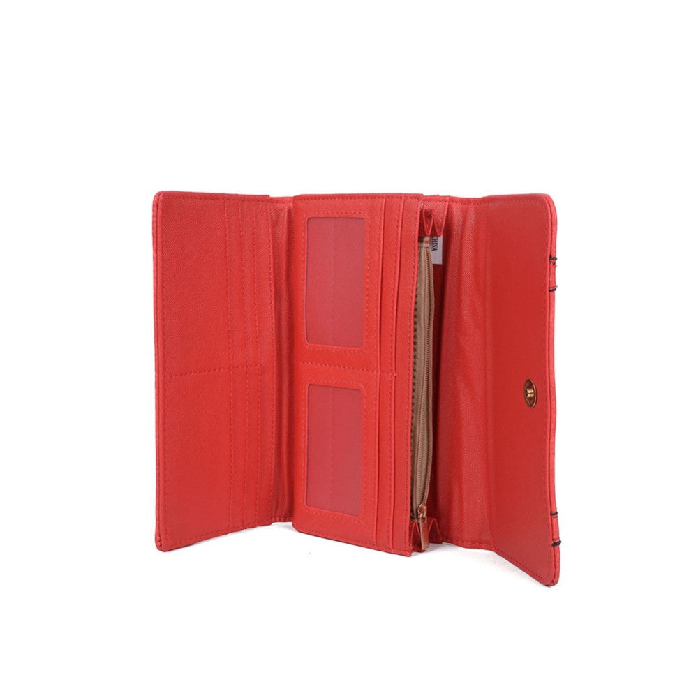 PU Leather Wallet Purse with Woven Design – Stylish Organizer with Compartments. (No BOX)