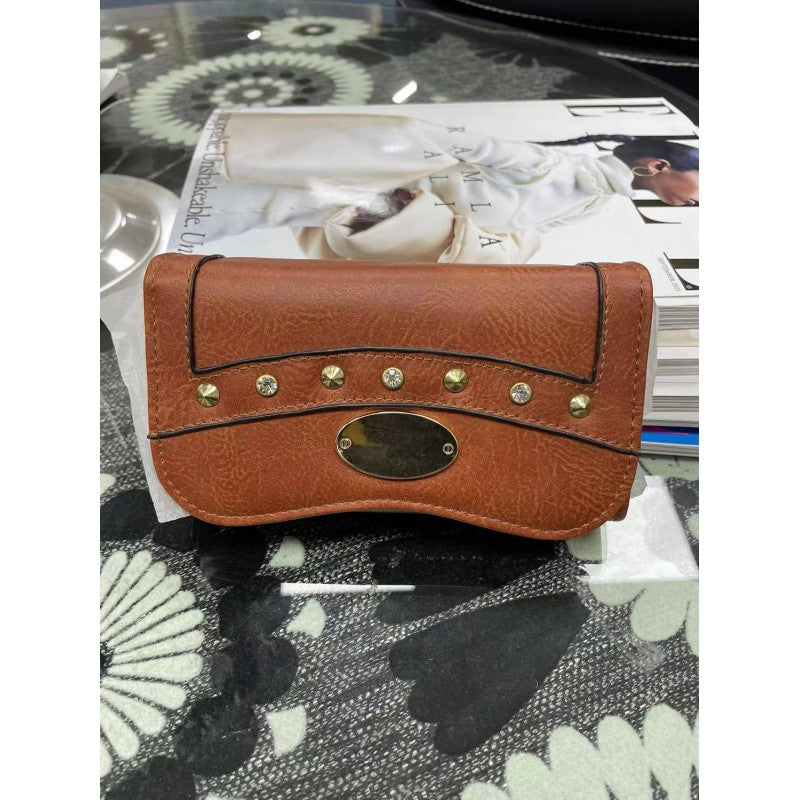 PU Leather Studded Wallet Purse – Stylish Organizer with Compartments (No Box)