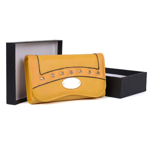 PU Leather Studded Wallet Purse – Stylish Organizer with Compartments (No Box)