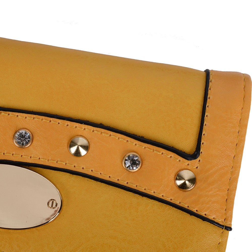 PU Leather Studded Wallet Purse – Stylish Organizer with Compartments (No Box)