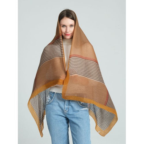 WHEAT Oversize Shawl with Attractive Color Scheme