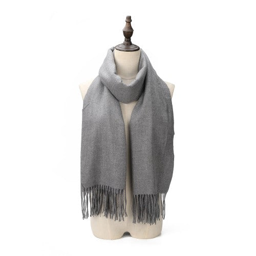 GREY Solid Colour Warm Cashmere Scarf Serene Luxe 100% Cashmere Scarf Shawl – Ultra-Soft, Lightweight & Timeless | 180 x 70 cm