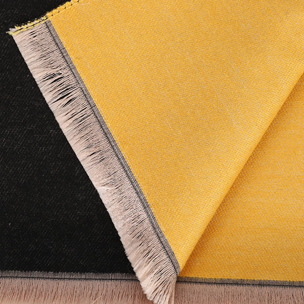 BLACK Bright Floral Pattern Scarf