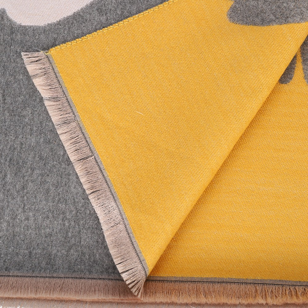 GREY Bright Floral Pattern Scarf