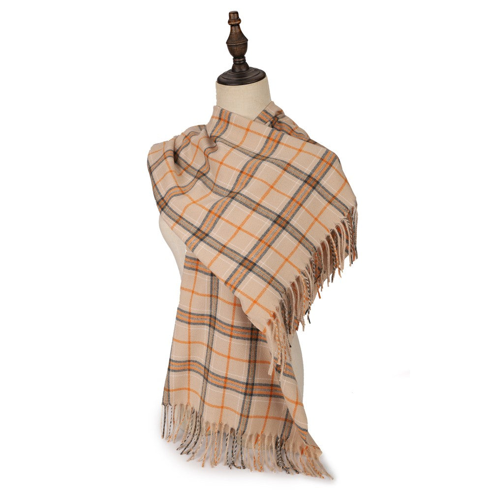 Beige Edinburgh Heritage 100% Cashmere Scarf – Classic Checked Pattern Wrap | 200 x 70 cm