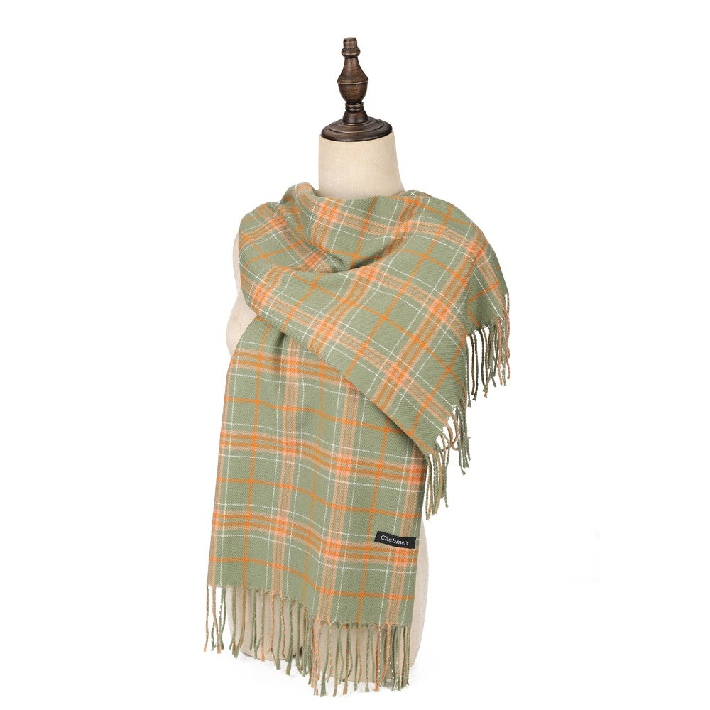 Green Edinburgh Heritage 100% Cashmere Scarf – Classic Checked Pattern Wrap | 200 x 70 cm