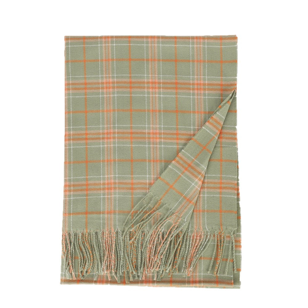Green Edinburgh Heritage 100% Cashmere Scarf – Classic Checked Pattern Wrap | 200 x 70 cm