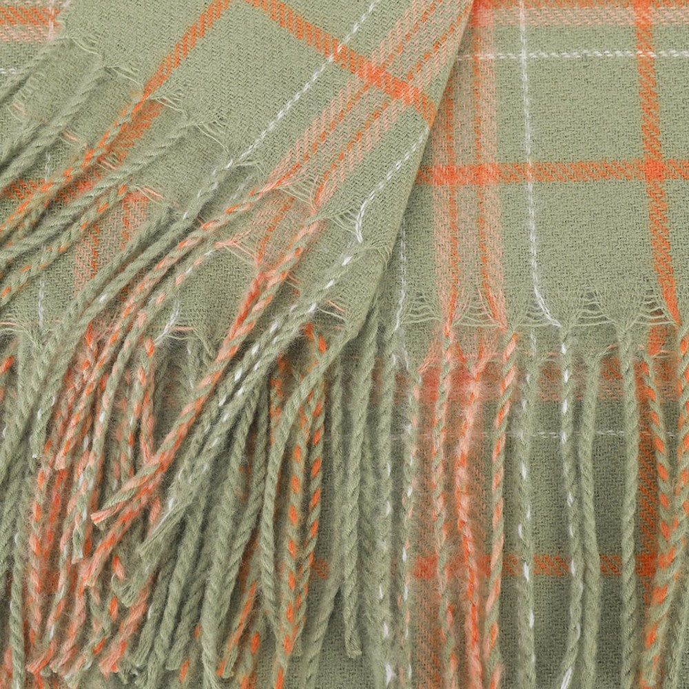 Green Edinburgh Heritage 100% Cashmere Scarf – Classic Checked Pattern Wrap | 200 x 70 cm