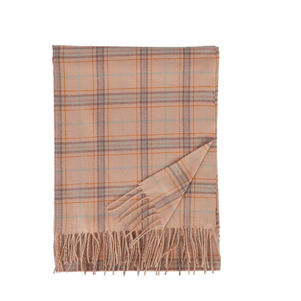 PINK Edinburgh Heritage 100% Cashmere Scarf – Classic Checked Pattern Wrap | 200 x 70 cm