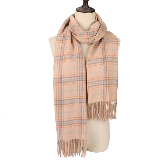 PINK Edinburgh Heritage 100% Cashmere Scarf – Classic Checked Pattern Wrap | 200 x 70 cm