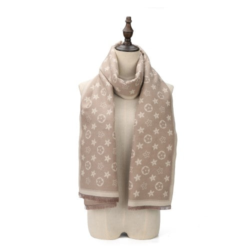 Celeste Star Pattern Reversible Cotton Scarf