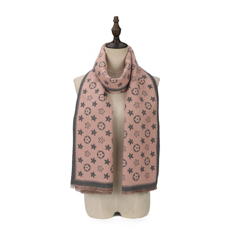 Celeste Star Pattern Reversible Cotton Scarf