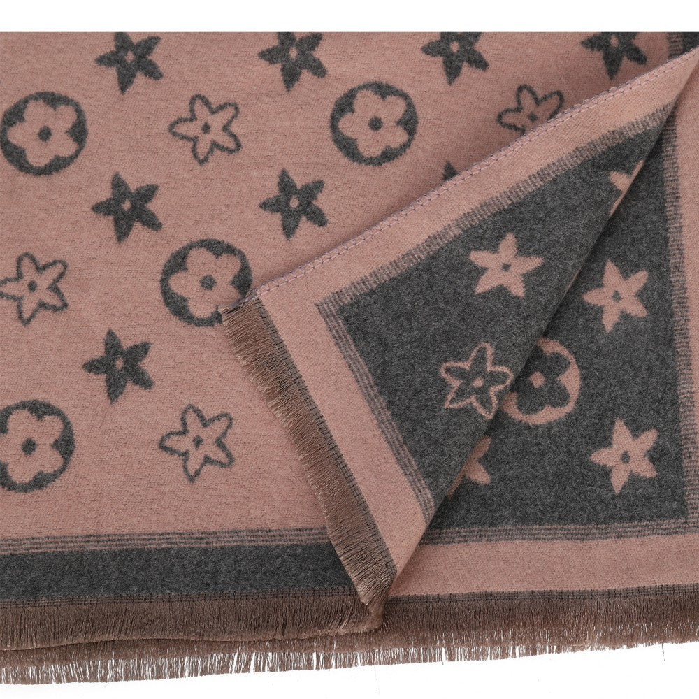 Celeste Star Pattern Reversible Cotton Scarf