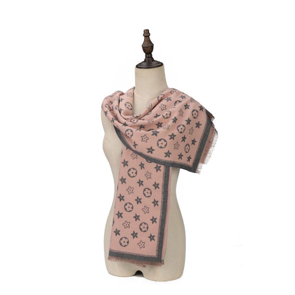 Celeste Star Pattern Reversible Cotton Scarf