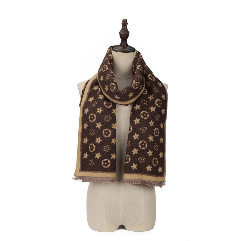 Celeste Star Pattern Reversible Cotton Scarf
