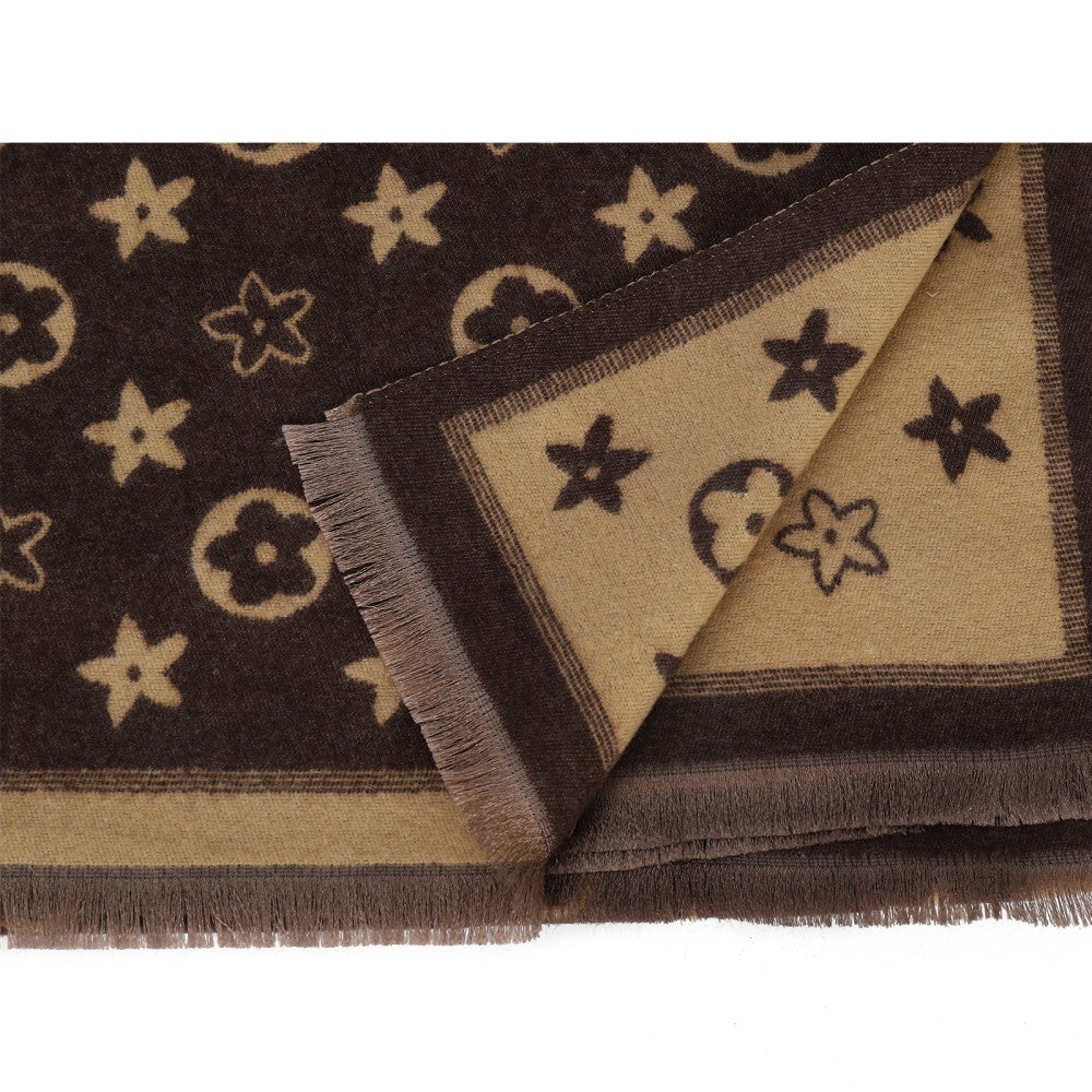 Celeste Star Pattern Reversible Cotton Scarf