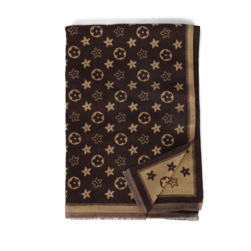 Celeste Star Pattern Reversible Cotton Scarf