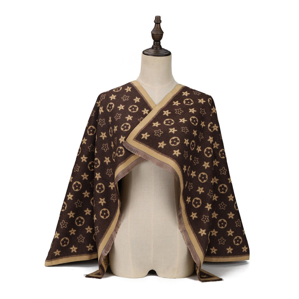 Celeste Star Pattern Reversible Cotton Scarf