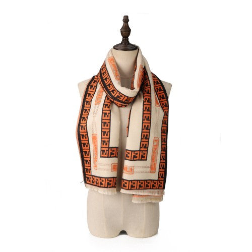 The Milano Signature Pattern Cotton Scarf – Modern Designer-Inspired Wrap | 180 x 65 cm | 100% Cotton