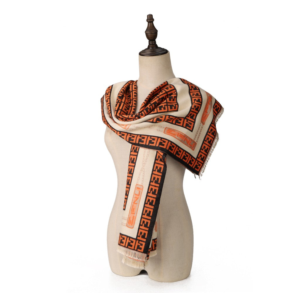 The Milano Signature Pattern Cotton Scarf – Modern Designer-Inspired Wrap | 180 x 65 cm | 100% Cotton