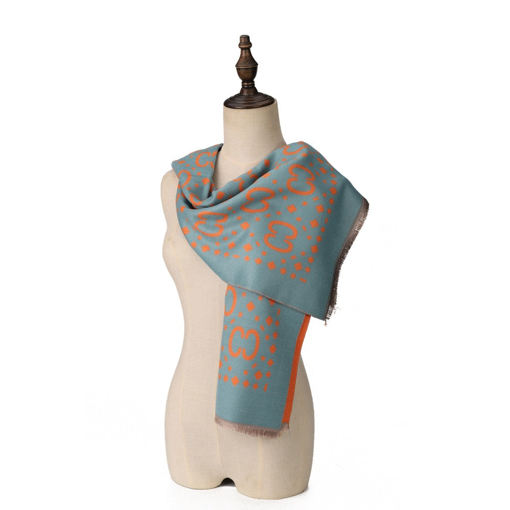 Verona Geo Reversible Cotton Scarf – Elegant Patterned Shawl | 180 x 65 cm | 100% Cotton