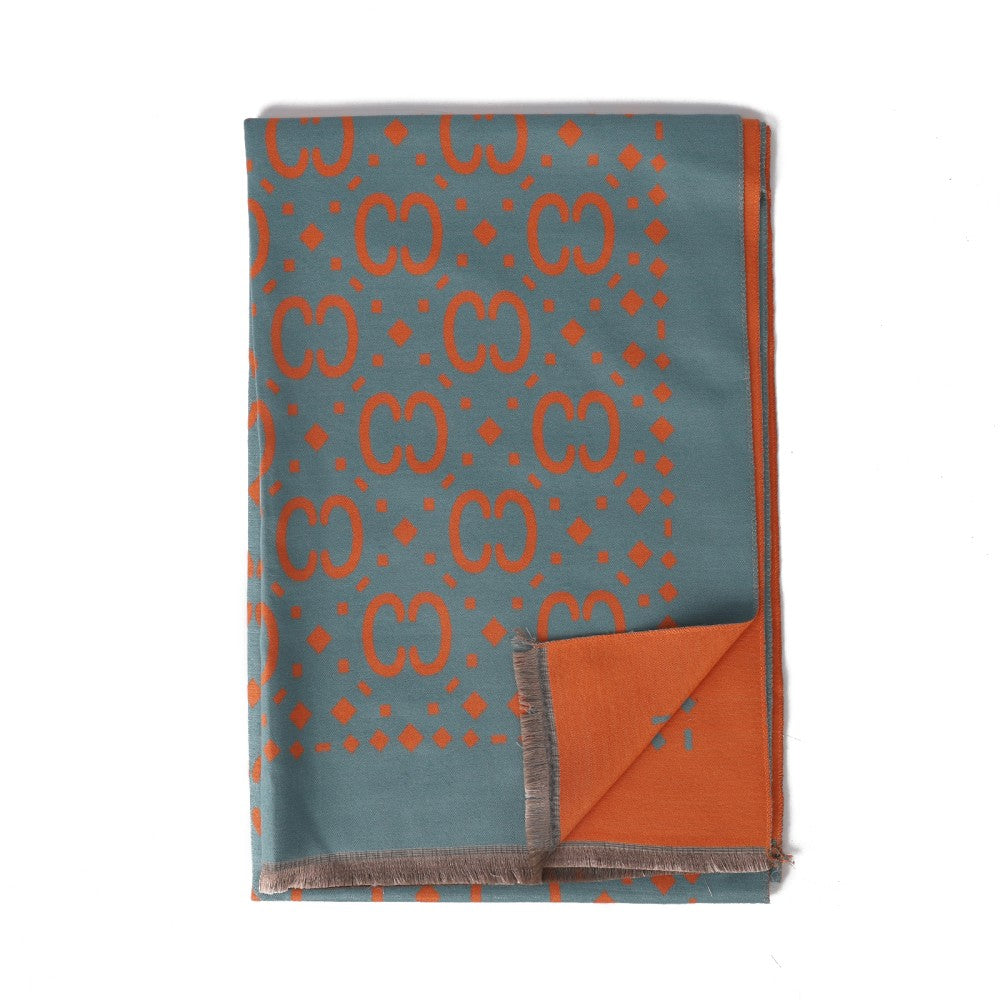 Verona Geo Reversible Cotton Scarf – Elegant Patterned Shawl | 180 x 65 cm | 100% Cotton