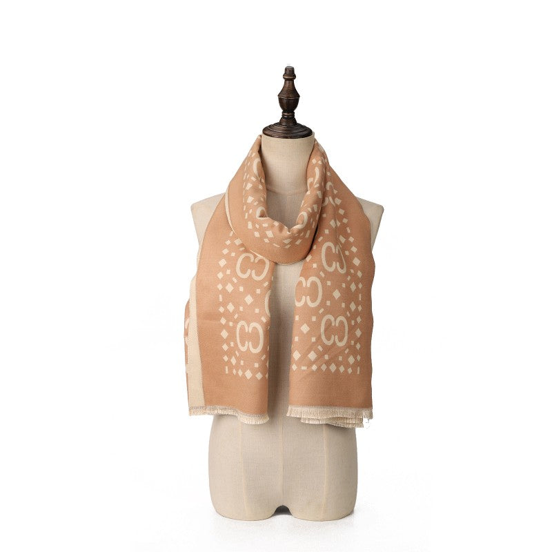 Verona Geo Reversible Cotton Scarf – Elegant Patterned Shawl | 180 x 65 cm | 100% Cotton