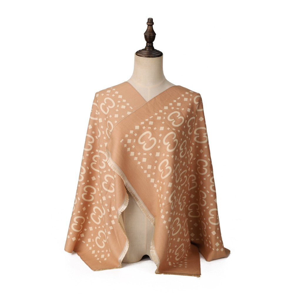 Verona Geo Reversible Cotton Scarf – Elegant Patterned Shawl | 180 x 65 cm | 100% Cotton